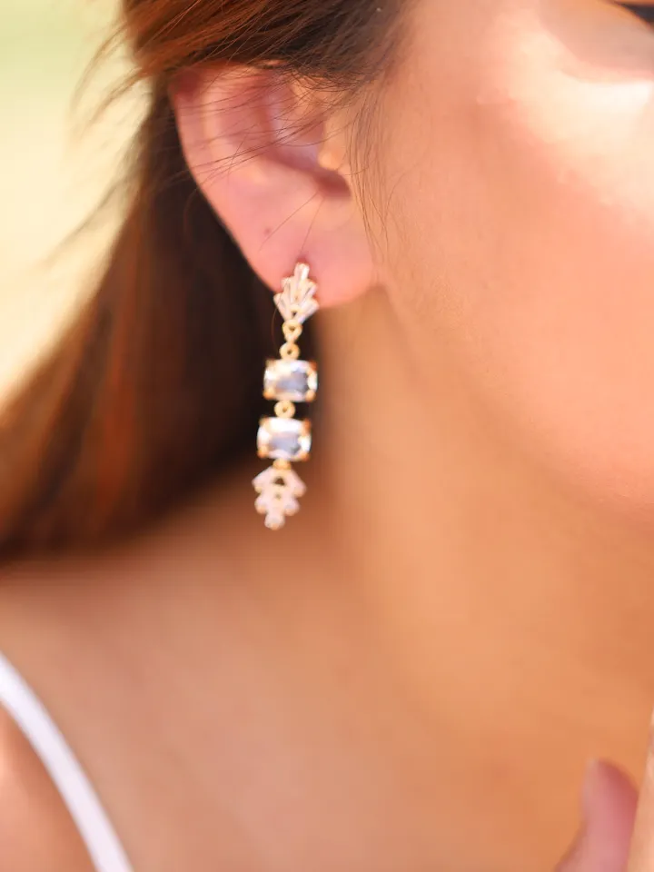 Art Deco Statement Wedding Earrings, Sparkling Crystal Chandelier Bridal Earrings, Boho Wedding Earrings, Gatsby Bridal Jewelry Jewellery
