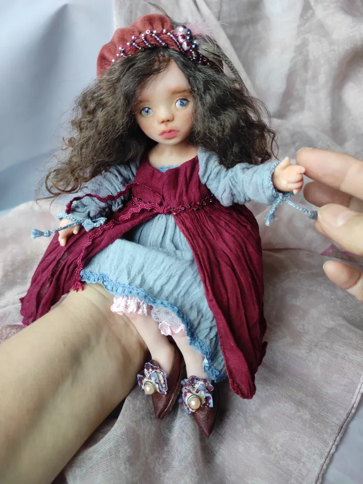 Handmade collectible doll. Doll in Venetian style. Snow White.