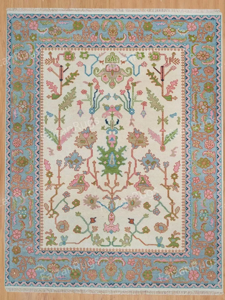 8x10 Antique Modern Oushak Rug Handmade 100% Wool Rug Pastel Area Rug Pastel Oushak Rugs for Living Bedroom Dining Office 8x10 9x12 10x14