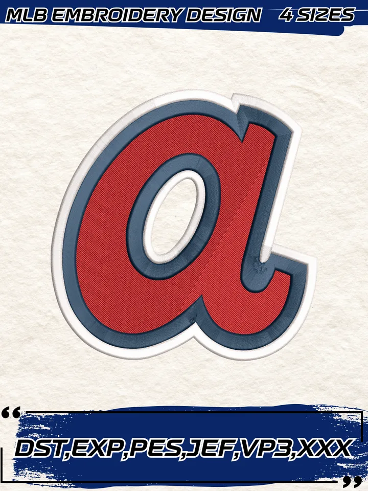 Atlanta Braves Batting Practice Logo Embroidery Design,MLB Embroidery Design,Machine Embroidery Design File,4 Sizes, Digital Download