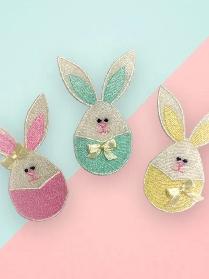 Free Standling Lace Machine Embroidery Design Easter Bunny Egg FSL Pattern Digital embroidery design