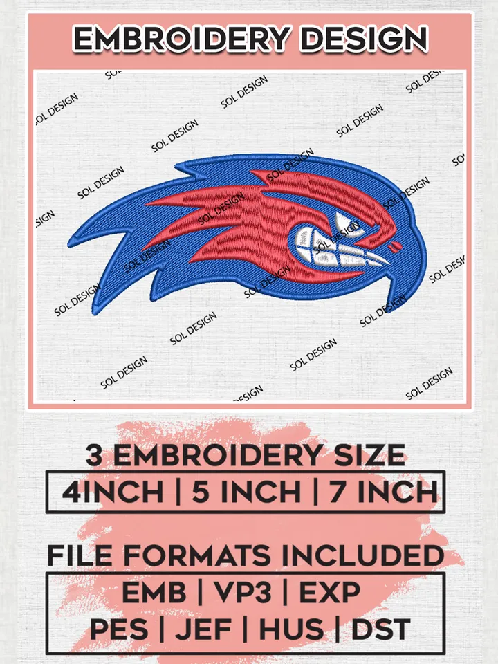 UMass Lowell River Hawks Embroidery Designs, NCAA Logo Embroidery Files, NCAA UMass Lowell River Hawks Logo, NCAA Embroidery Designs, Machine Embroidery Designs, Digital Download