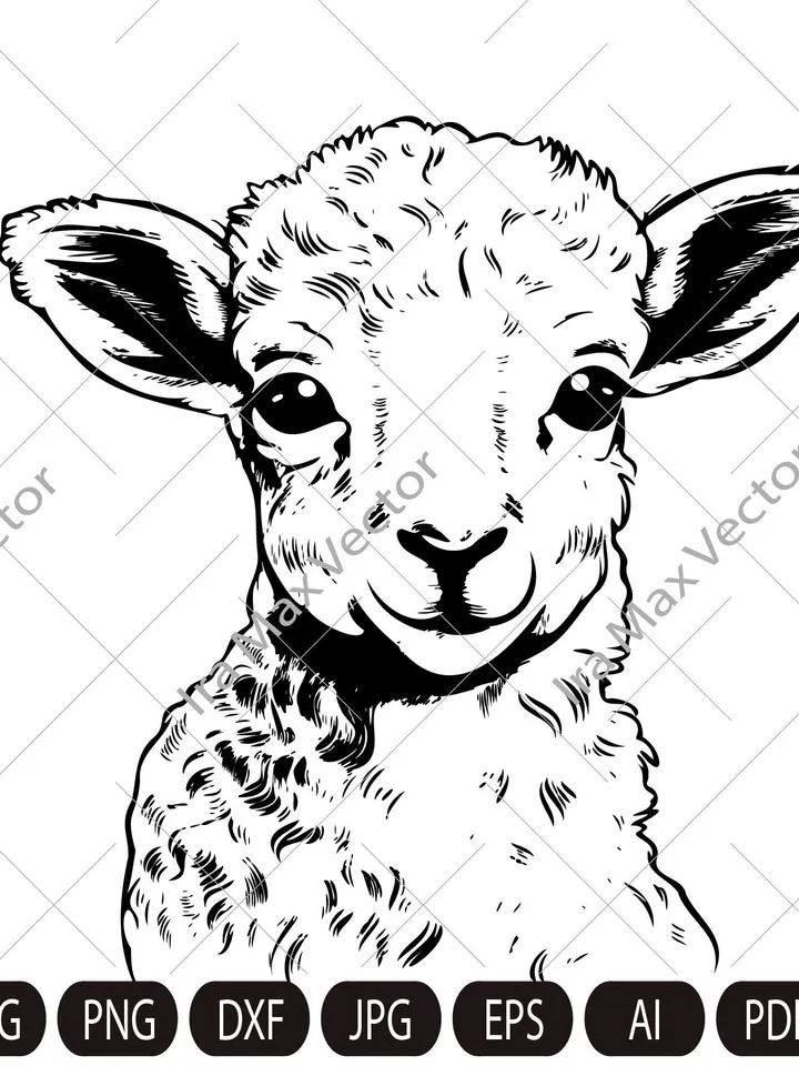 Lamb Svg, Sheep svg, Cute Farm Animal, Livestock,farm life, Lamb Clipart, Lamb Vector, Lamb printable, Lambs svg