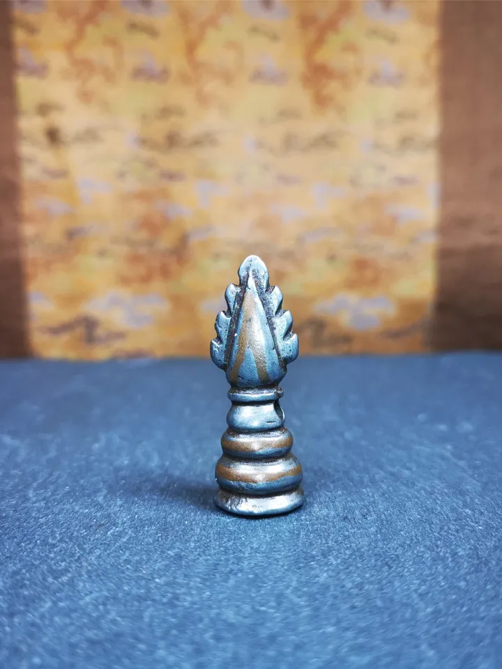 Gandhanra Antique Tibetan Buddhist Amulet Pendant,Mani Jewel/Wish-Fulfilling Cintamani Stupa,50 Years Old