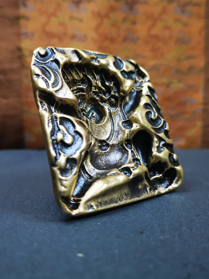 Gandhanra Old Tibetan Buddha Statue Tsa Tsa Mold, Mahakala Tsha Tsha Mould For Making Clay Statue,2.36&quot;,about 70 Years Old
