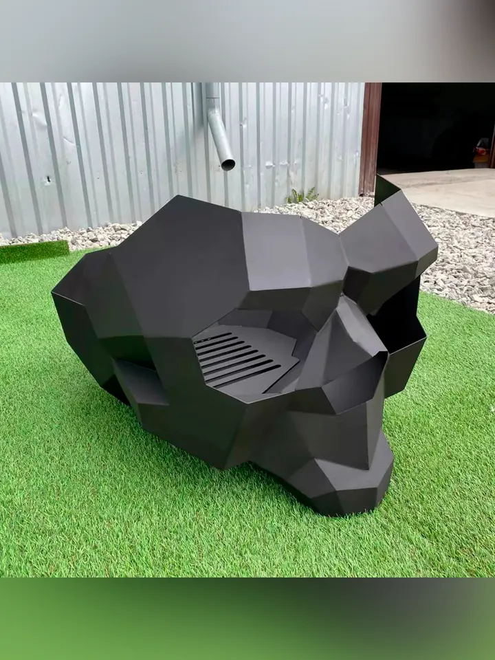 Welding Project Plans Drawings Skull Fire Pit (DXF, PDF)