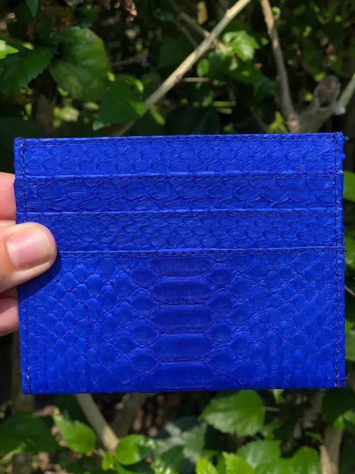 Business card holder | Credit Card Holder | Gift for him | Exotic leather cardholder | Python skin small wallet | Genuine python skin case