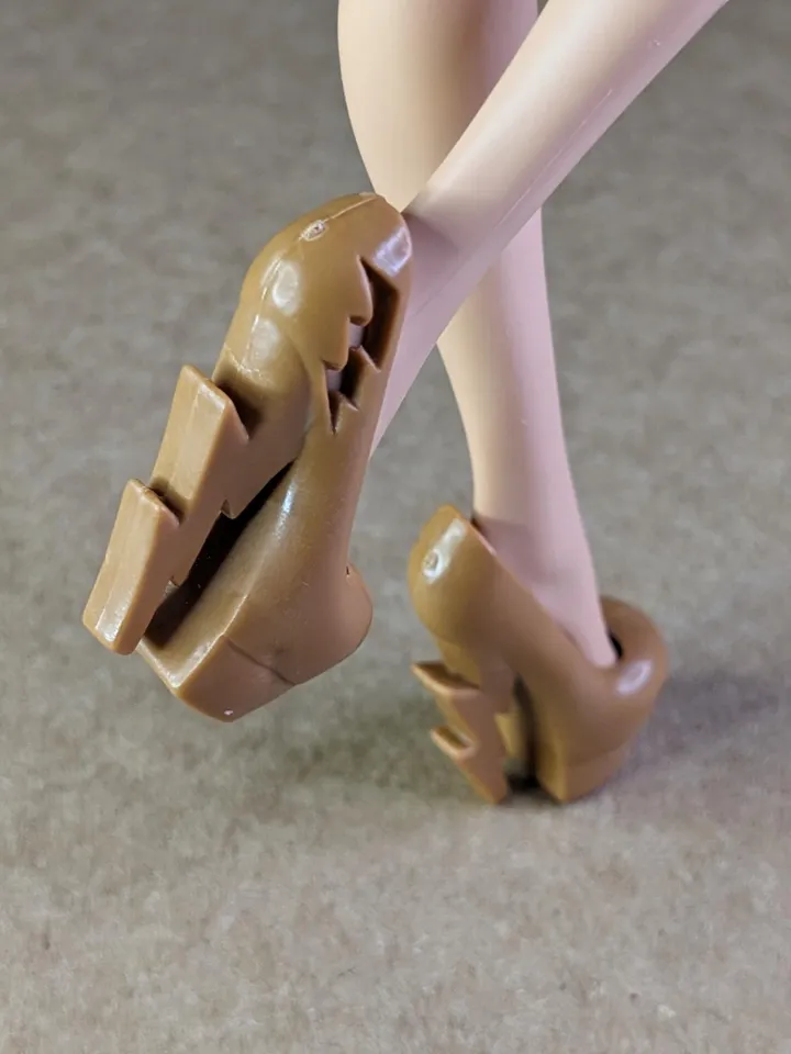 Beige heels shoes for fashion female dolls (MH, EAH)