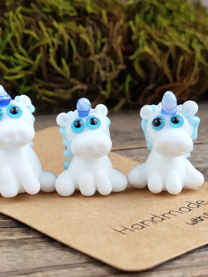 Tiny unicorn miniature, glass unicorn figurine, unicorn sculpture , unicorn totem or unicorn bead