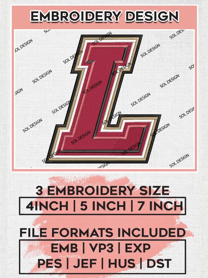 Lafayette Leopards Logo Machine Embroidery Design, NCAA Lafayette Leopards Embroidery Design Design files, NCAA Embroidery Designs, NCAA Machine Embroidery Designs, Digital Download