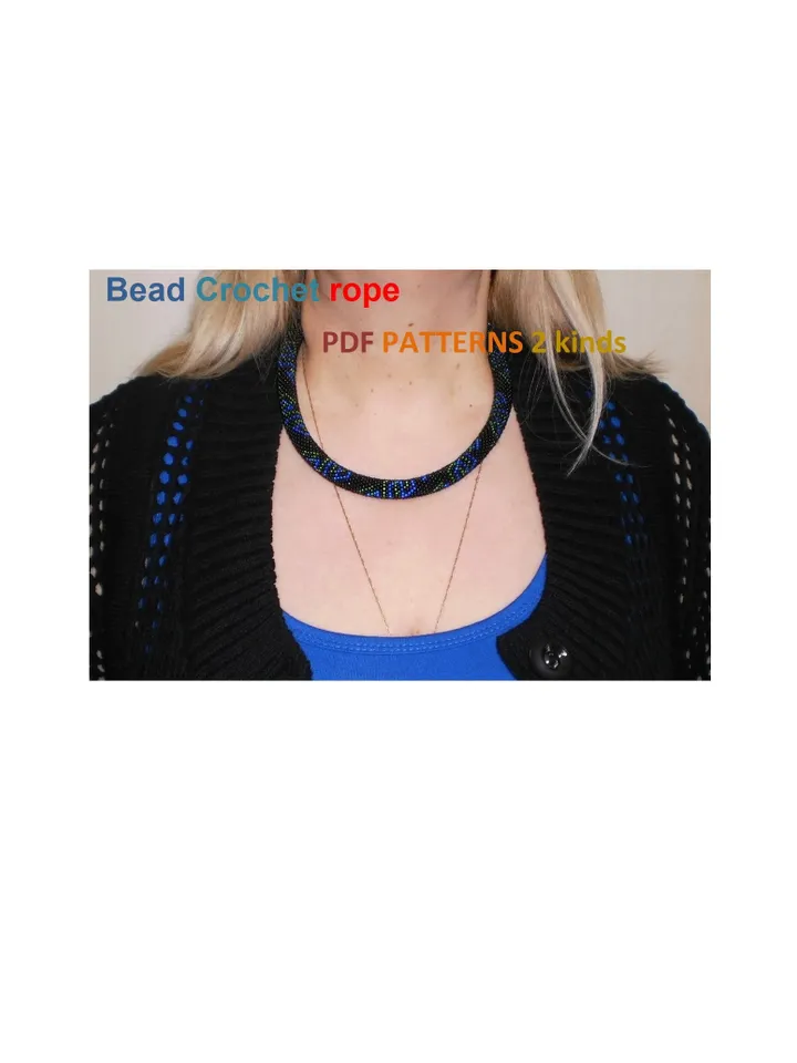 Bead crochet rope pattern for beading«Zig-Zag»necklace and bracelet,DIY,bead crocheting,Instant Download,PDF pattern