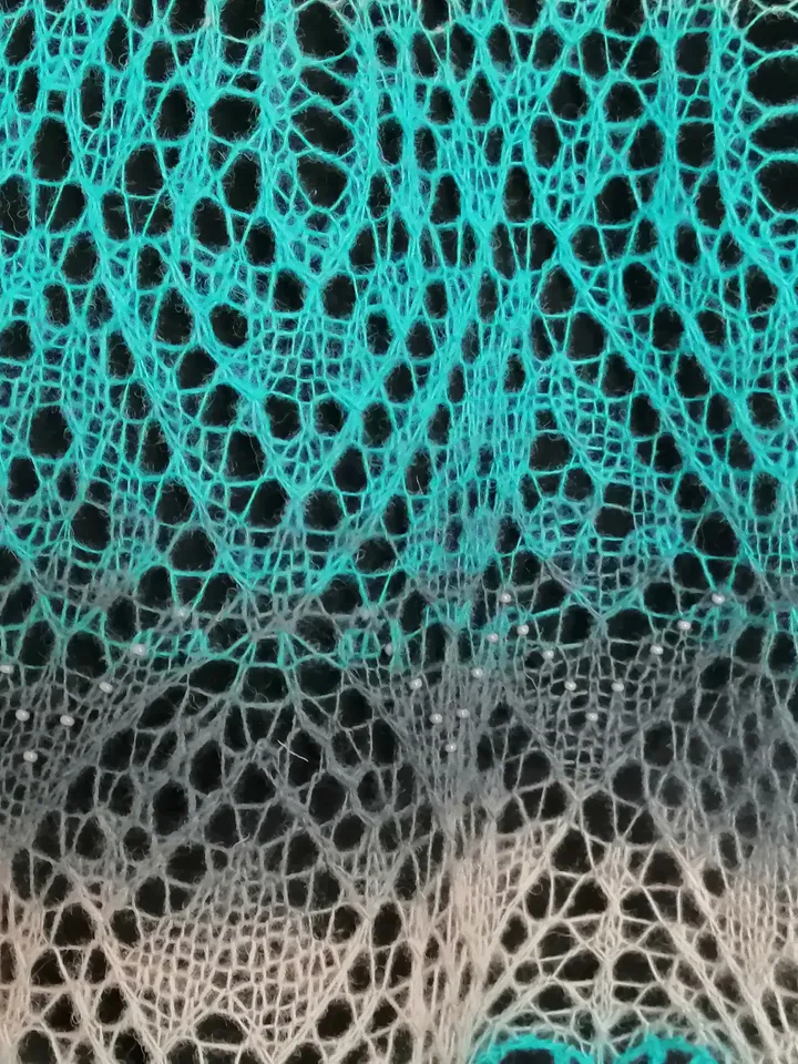 Wool Gradient Shawl, lace shawl, shawl, soft shawl, gradient semi-circular shawl