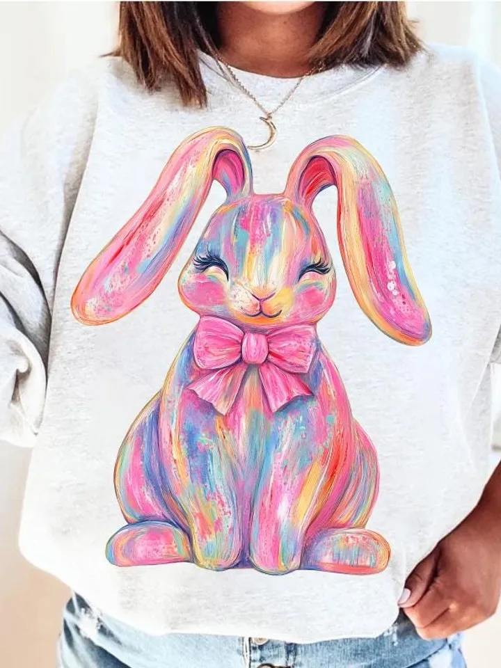 Brushstroke Bunny Easter Png, Bunny Coquette Bow Png, Pink Bunny Png, Brushstroke Coquette Easter Png, Girls Easter Png, Preppy Easter Png
