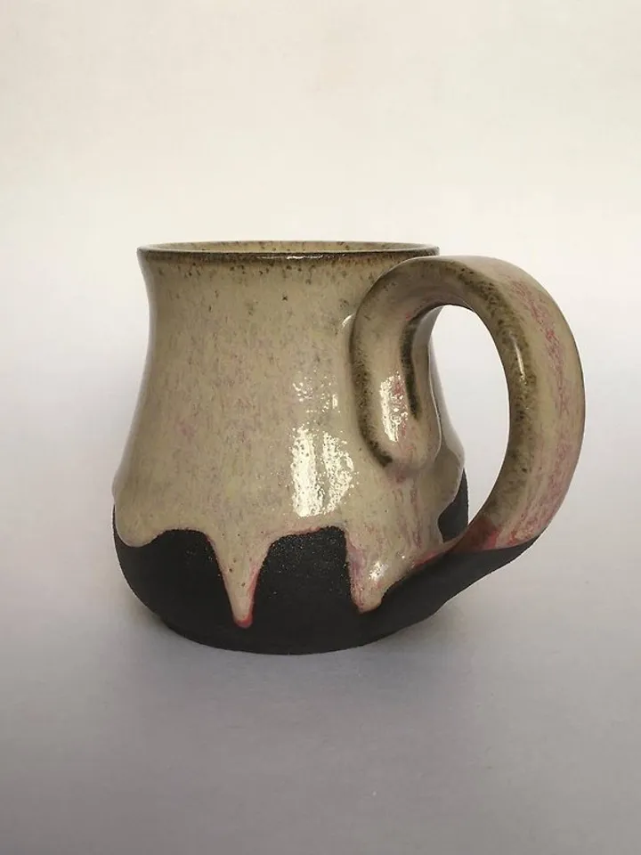 Rose, vanilla and black glazed stoneware mug