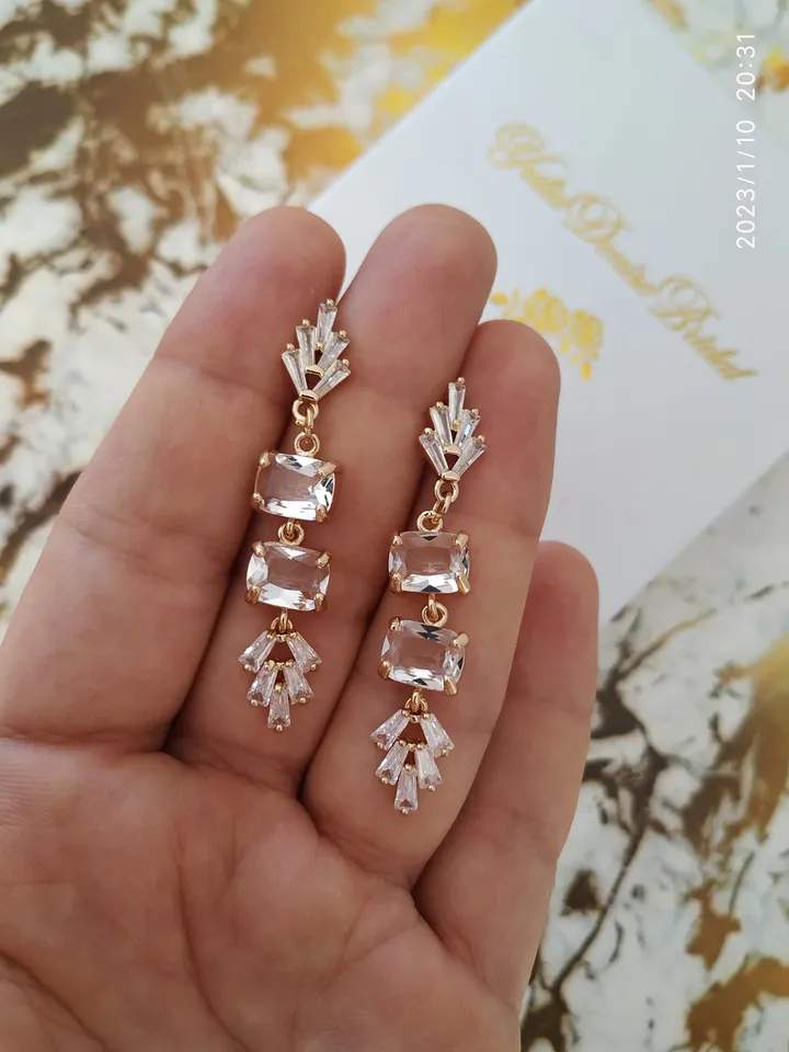 Art Deco Statement Wedding Earrings, Sparkling Crystal Chandelier Bridal Earrings, Boho Wedding Earrings, Gatsby Bridal Jewelry Jewellery