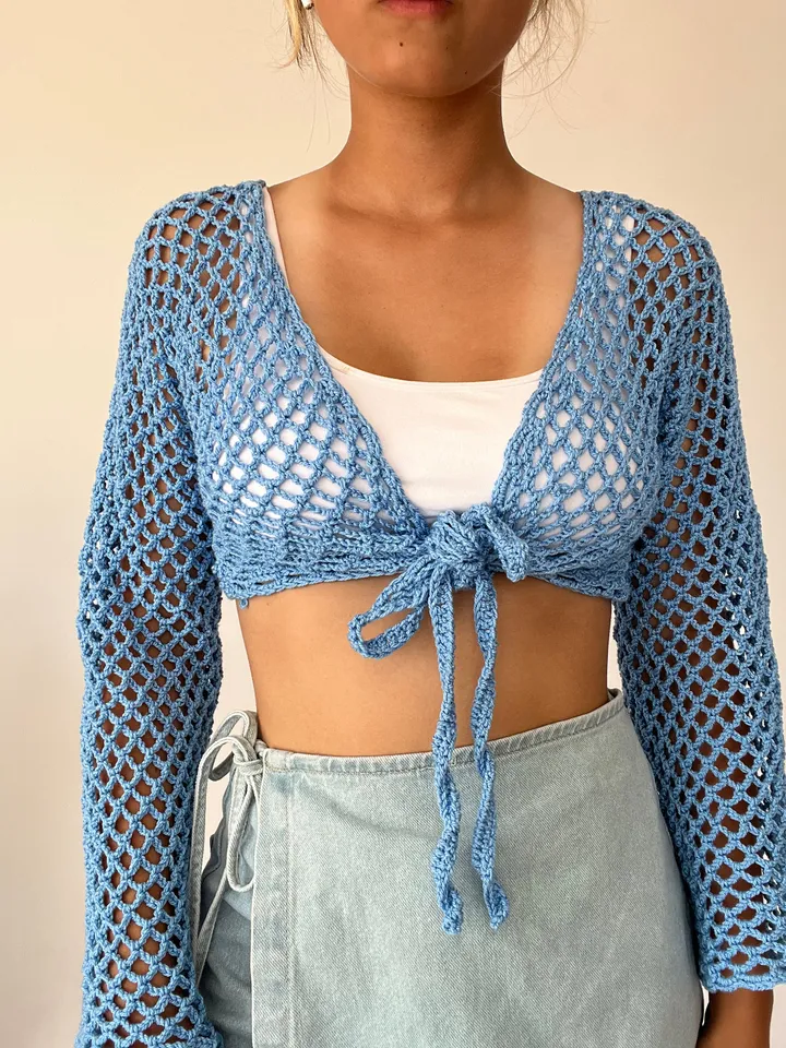 Mesh top, crochet crop top, Crochet summer top, crochet coverup PDF
