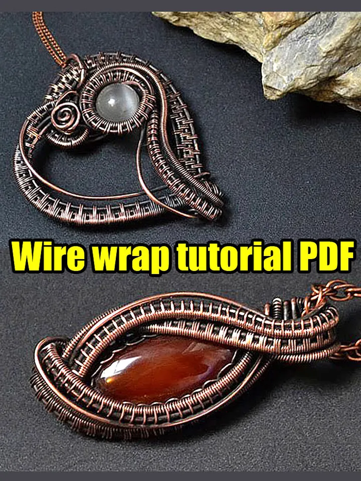 Wire Wrapped pendants step by step tutorials PDF.