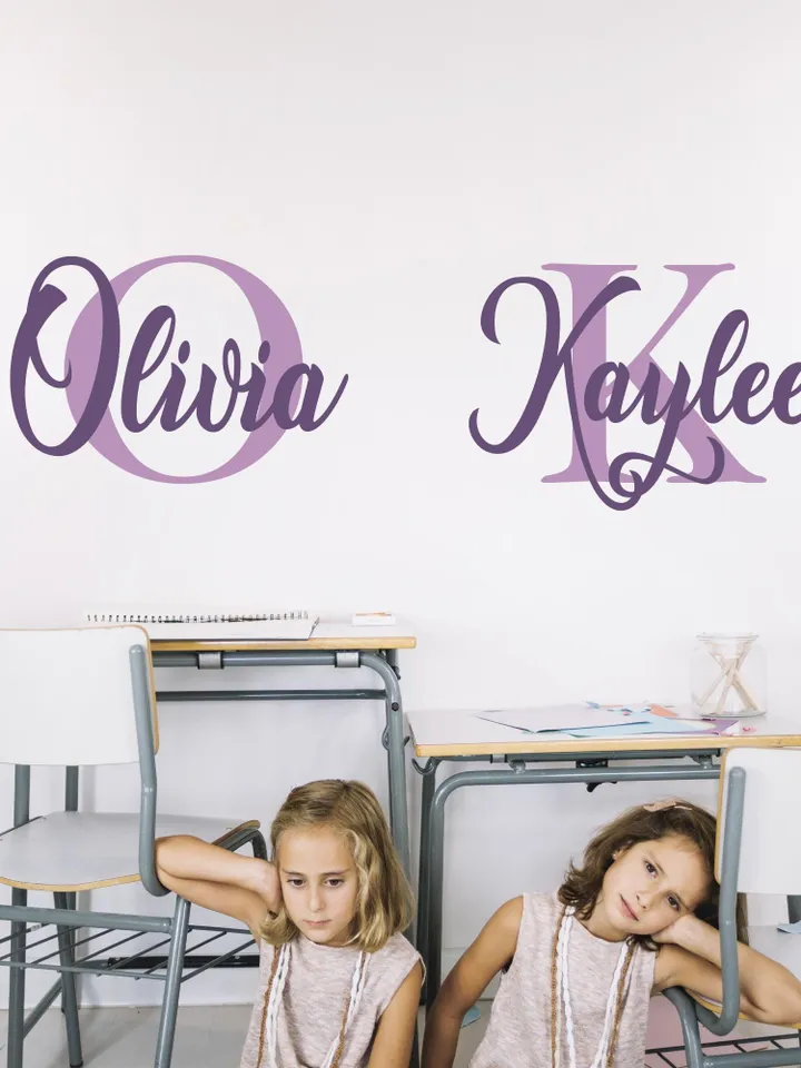 Personalized Wall Decal Girl Name Nursery Lettering Birthday party Backdrop N1