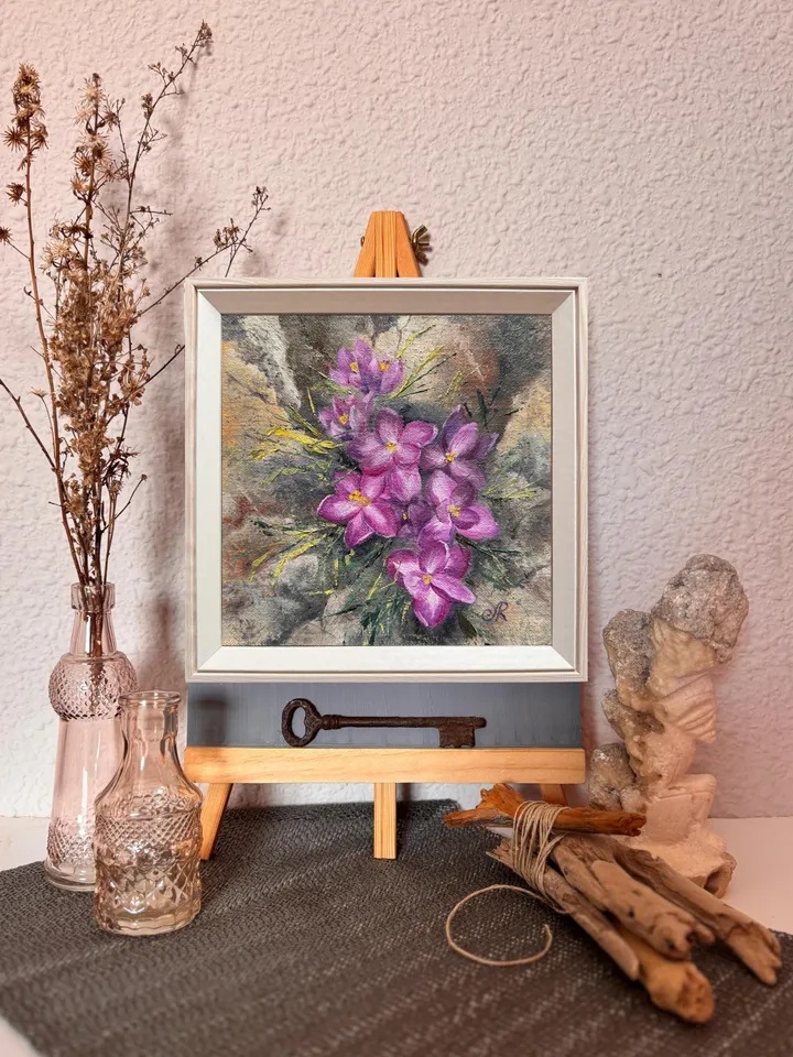 Wildflowers Original Painting Flowers Oil Painting Meadow Wall Art