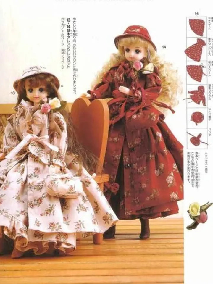 Clothes for Fashionable Dolls Japanese Magazine Sewing Pattern Wardrobe Clothes for Dolls Digital Download PDF