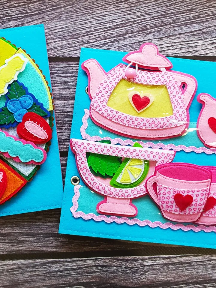 Cooking Quiet book Pattern pdf, Kitchen Felt book pattern svg, Soft sensory book template, Busy book sewing ideas for girl 2, 3, 4 year old