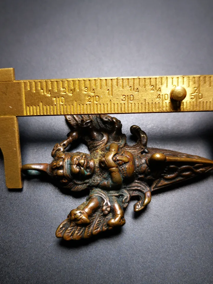 Gandhanra Antique Tibetan Thokcha Amulet Pendant,Mahakala Phurba, Buddhist Protector Deity, 80 Years Old