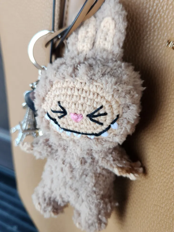 Labubu Charm Bag Crochet Pattern & Face Embroidery Video Guide