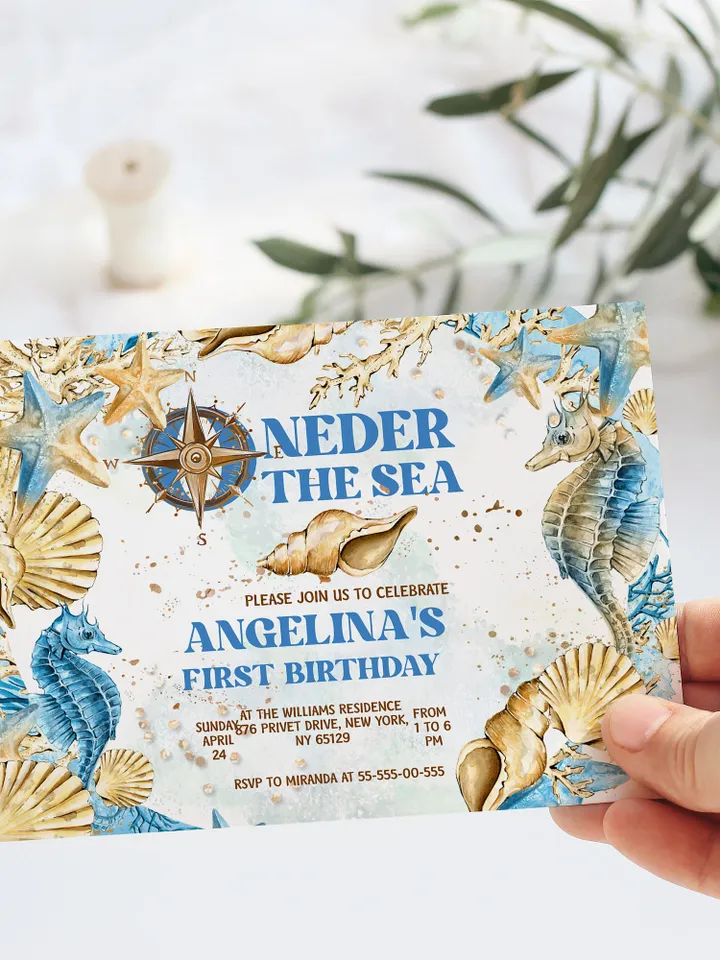 Editable BIG BIRTHDAY BUNDLE ONEder the Sea First Birthday ; Under the Sea Party; Ocean Party Birthday Template Instant Download; SE1