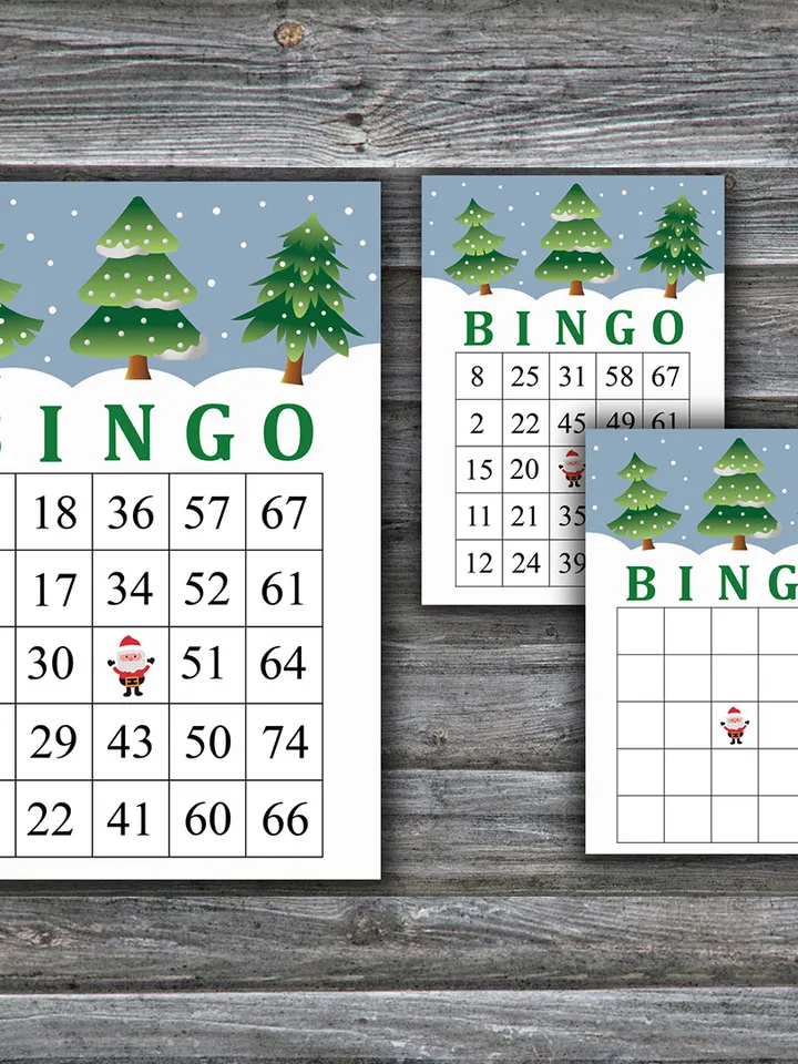 Christmas tree bingo game,Christmas bingo game card,Christmas Bingo Printable,Holiday Bingo Cards,INSTANT DOWNLOAD--60