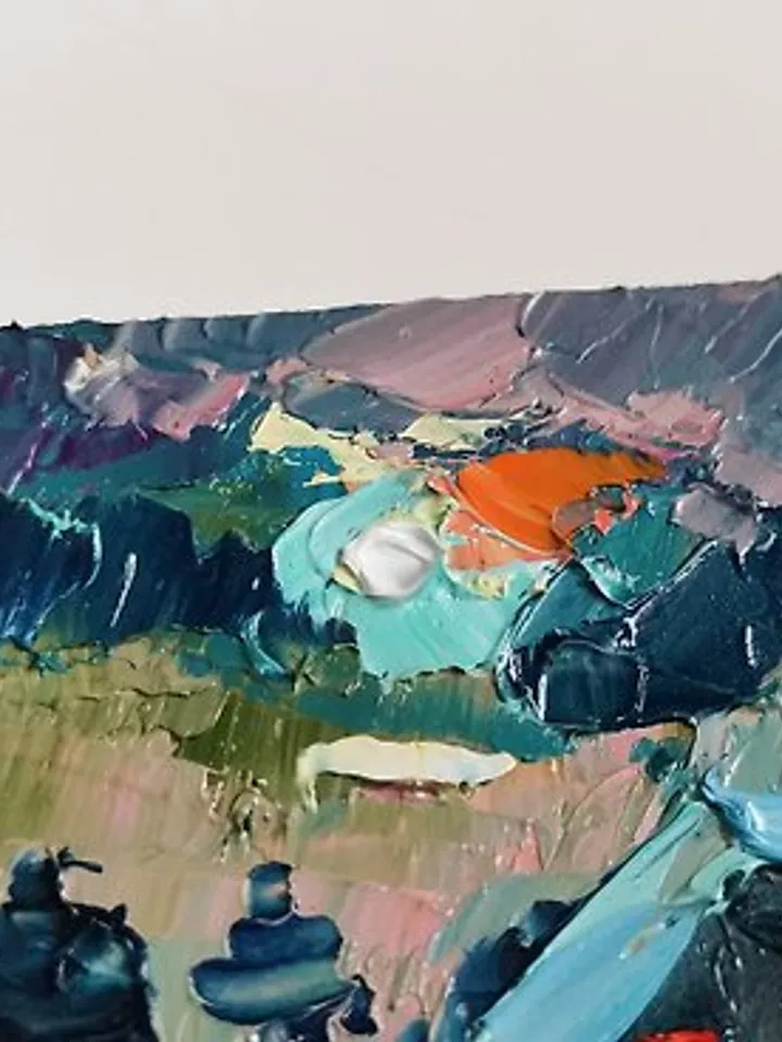 Night Painting 油畫原作 Moon Original Art 手工油畫 Oil Painting 掛畫 Winter landscape