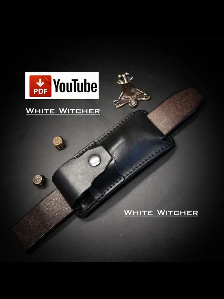 Leather template to make a leather Knife Case Horizontal - 2 sizes. EDC51