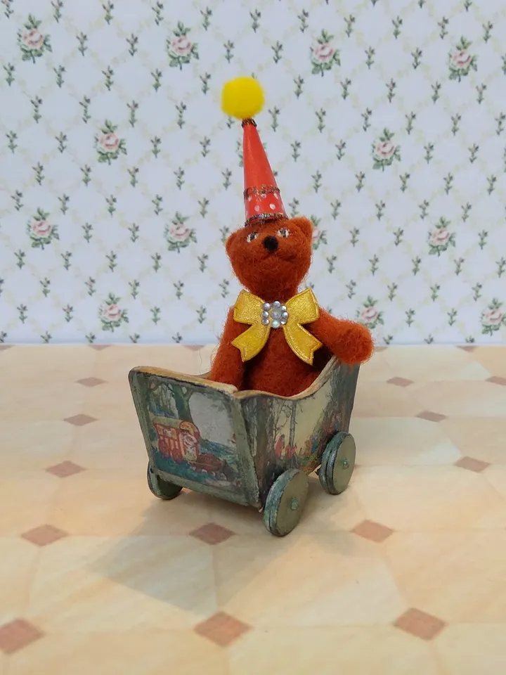 Trolley for dollhouse. Doll toy.The cart for the doll house.1:12 scale.
