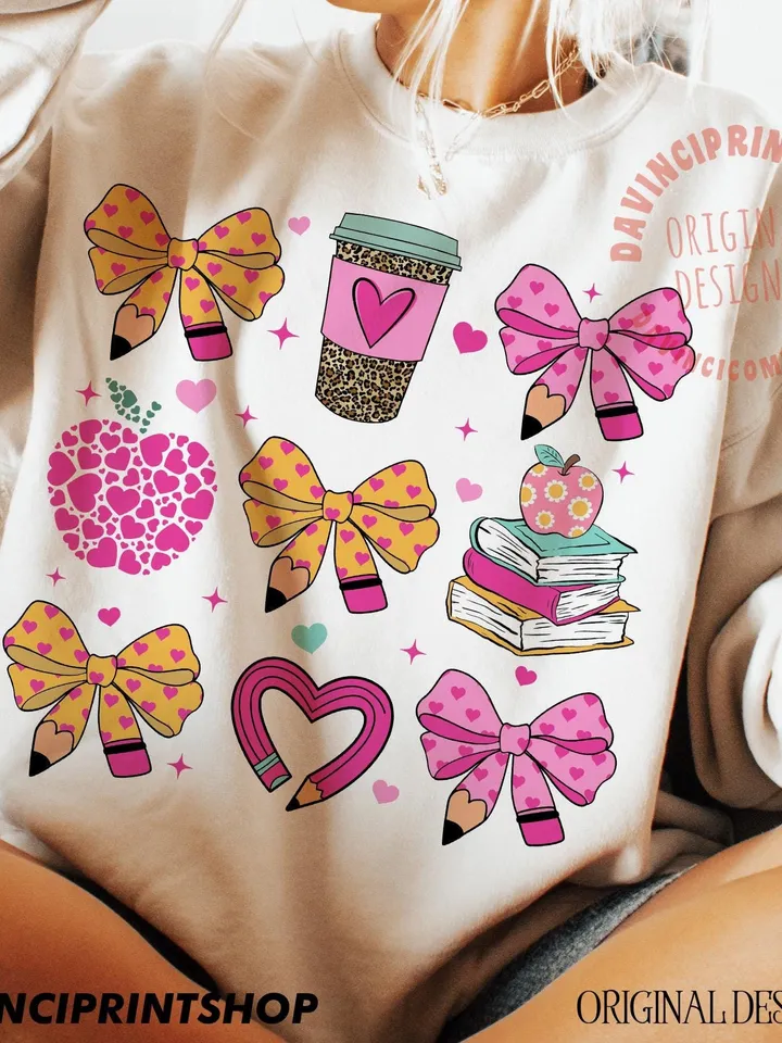 Teacher Valentine Coquette Png, Valentine Teacher Png, Retro Teacher Gift, Teacher Valentine Shirt Design, Teacher png, Valentines Heart png