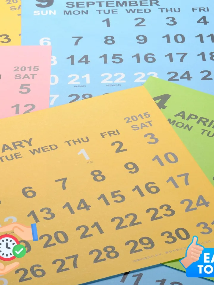 Calendar Excel Bundle Template, Monthly Weekly Daily Yearly Planner, Printable School Photo Sticker, Horizontal Calendar Spreadsheet