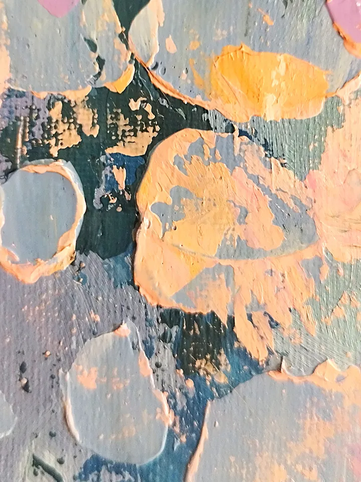Tulips acrylic painting landscape art impasto. Flowers artwork