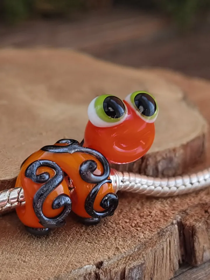 Snake beads Glass snake dread beads Large hole beads European beads European bracelet Snake Charm beads snake lampwork beads big hole bead