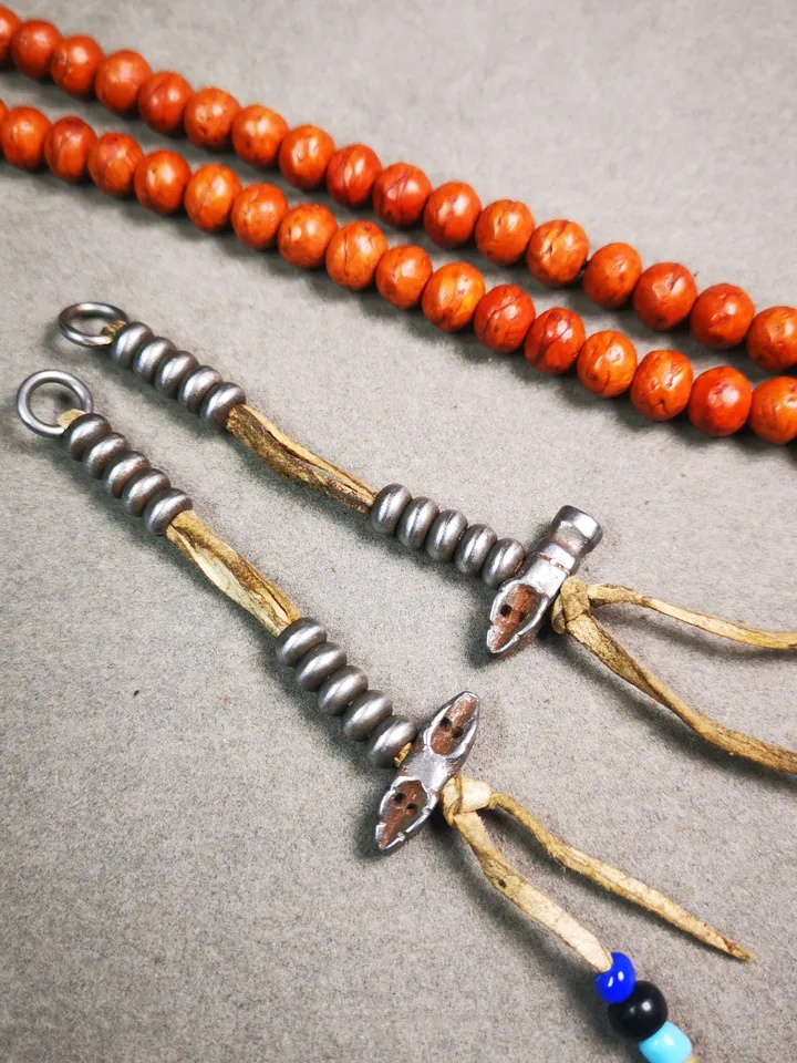 Gandhanra Handmade Tibetan Buddhist Mala Counters,Prayer Bead Counters,with Dorje and Vajra, Made of Cold Iron