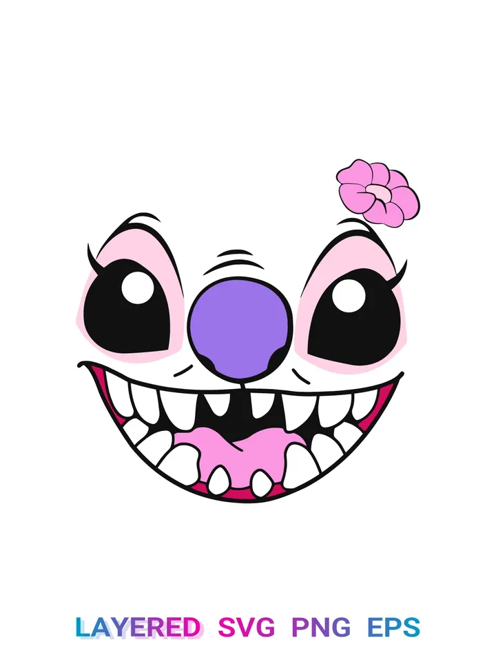 Angel Lilo Stitch PNG SVG, Alien Cricut, Layered, Disney