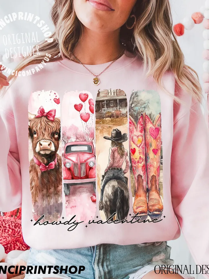 Howdy Valentine png, Highland cow png, Retro valentine png, Western Valentine png, Valentines Coquette Bow png, Pink Valentines png, Western