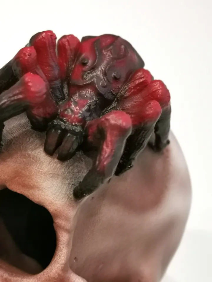 Skull With the Red Spider Dice Tower, Desert's Kiss Dice Roller, 3D Printed Dice Tower, Large Tower for Cubes, DND Board Game Dice Tray