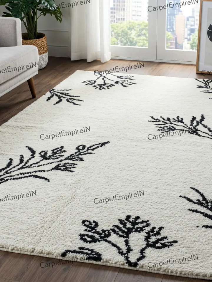 8x10 Floral Rug, Hand-Tufted Area Rug – Soft Plush, Organic Shape, Earthy Tones – Available in Multiple Size 4x6,5x7,6x9,8x10,9x12,10x14....