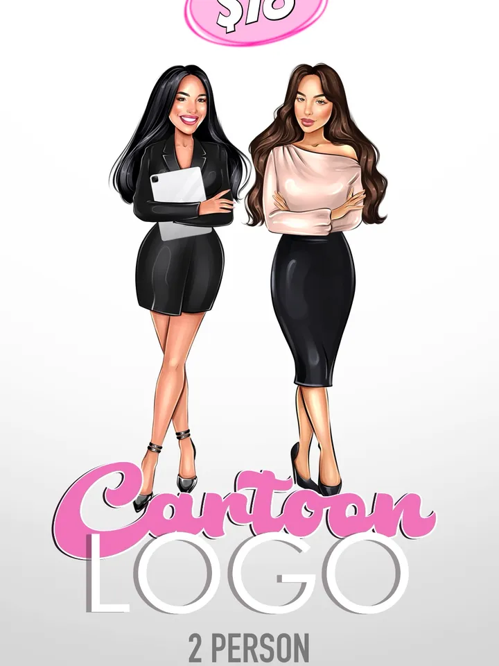 Custom Cartoon Logo 2 person