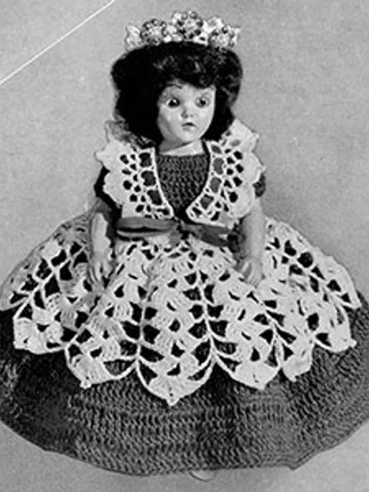 Vintage Crochet Pattern Dress for Doll Princess Doll Pattern Digital Download PDF