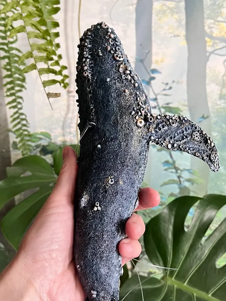 Art sculpture Blue whale from papier-mâché.
paper toy - series “Sea”. Unique handmade interior decor. Unusual interior pendant for your collection.