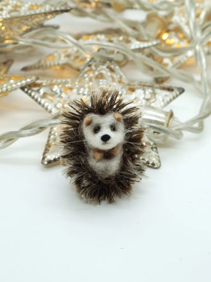 Marshmallow the hedgehog, miniature needle felted animal, baby hedgehog, made to order