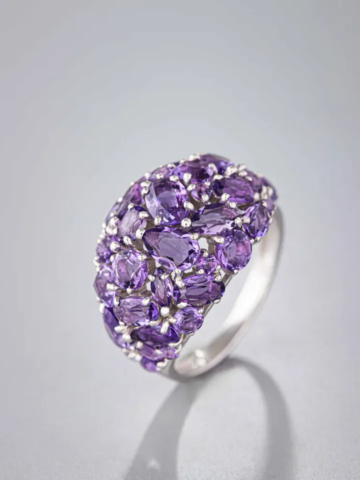 Women's ring, silver 925 with amethyst