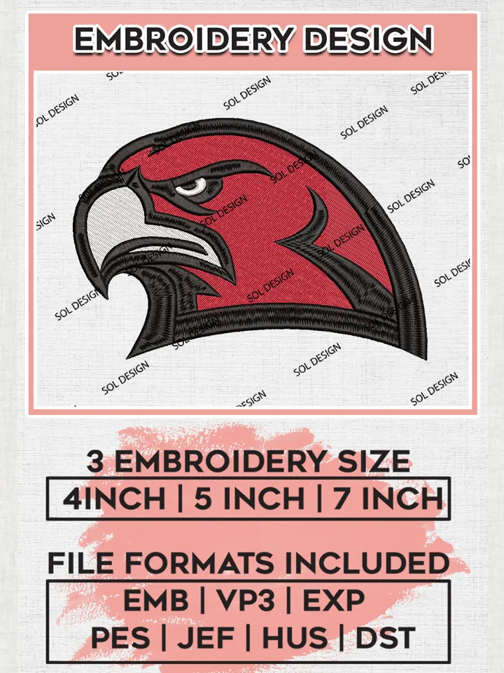Miami Redhawks Embroidery Designs, NCAA Logo Embroidery Files, NCAA Miami Redhawks Logo, NCAA Embroidery Designs, Machine Embroidery Designs, Digital Download