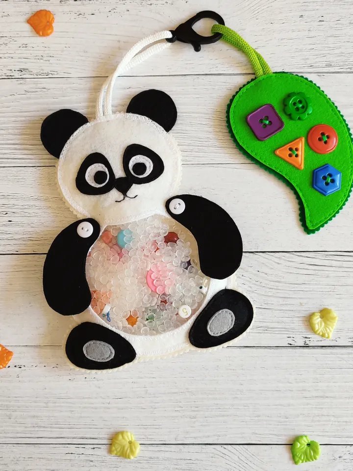 Panda I spy bag pattern & tutorial, I spy game felt pattern, Montessori travel toys, Autism sensory toys PDF, Felt Sewing pattern baby