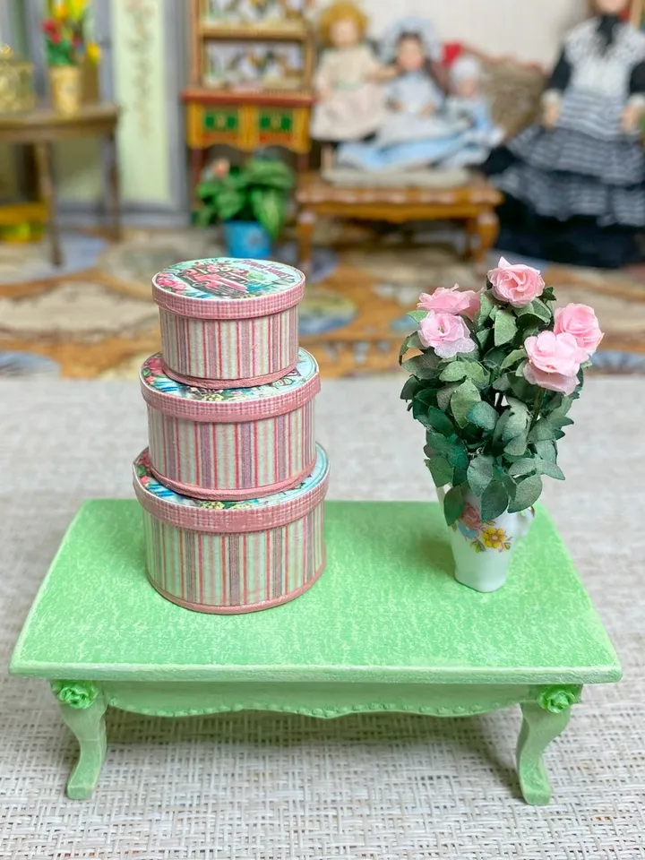 Vintage dollhouse boxes. 1:12. Dollhouse miniature.