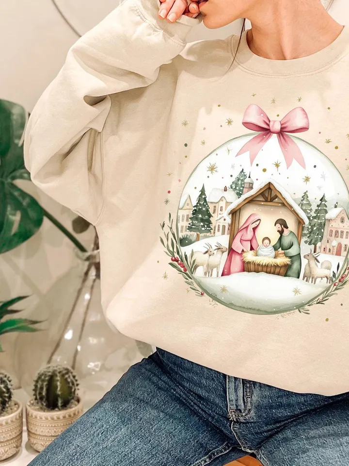 Colorful Glitter Christmas Nativity Png, Jesus Christmas Png, Baby Jesus Png, Oh Come Let Us Adore Him, Christian Christmas Png, Brushstroke